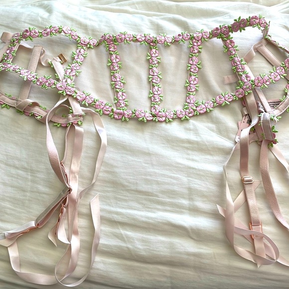 Victoria’s Secret embroidered garter belt. Nwt - Picture 1 of 4